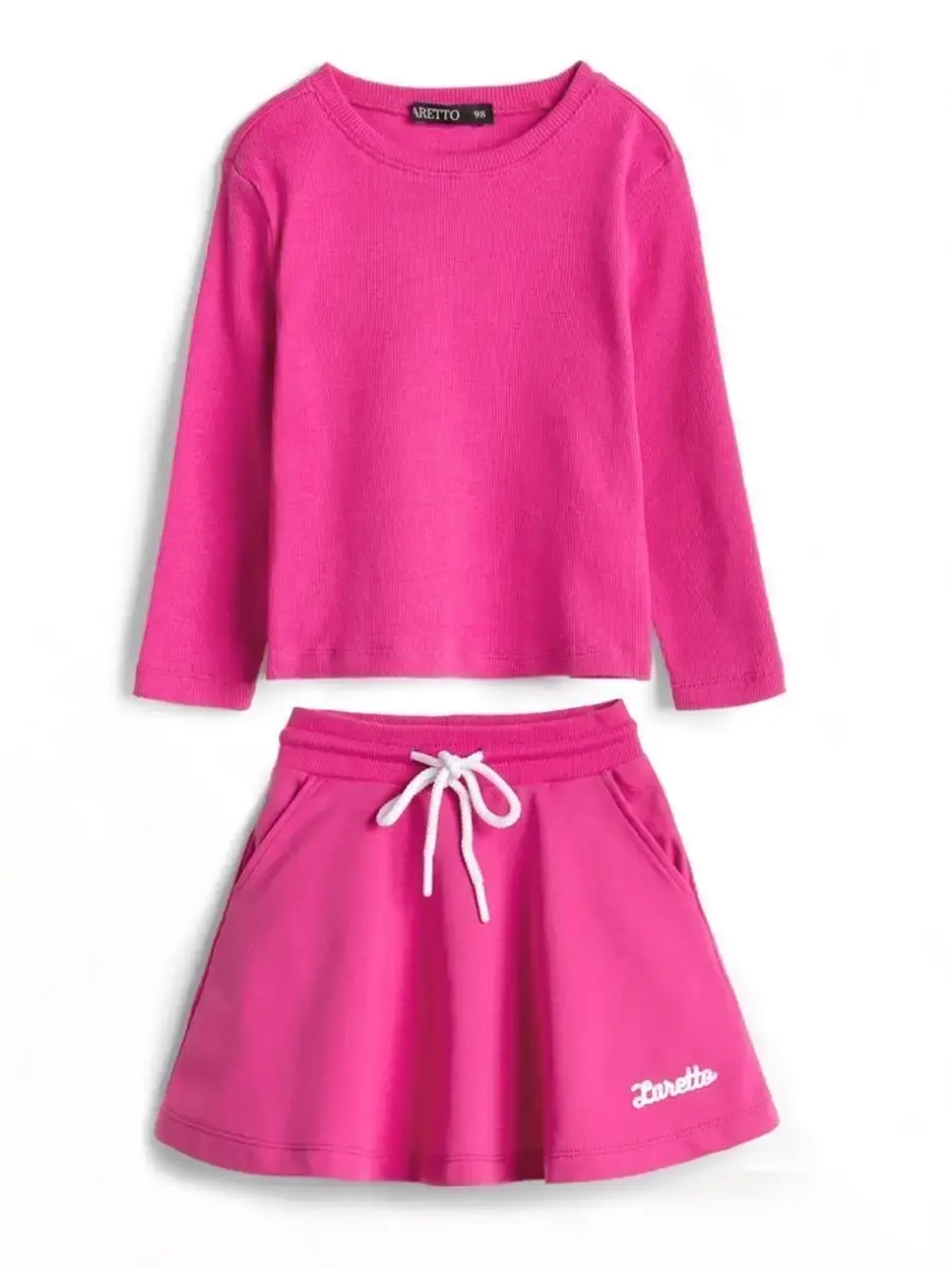 Костюм трикотажный демисезонный, лонгслив и юбка