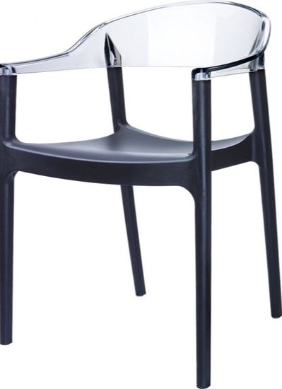 Кресло пластиковое Carmen черное, прозрачное