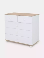 Комод "Ричард" 5 ящ. (арт.73) МДФ 800/5 (дуб/белый)