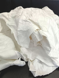 Ветошь белая махровая 100% ХБ (разрезанные полотенца 40x70 см) в тюках по 10 кг