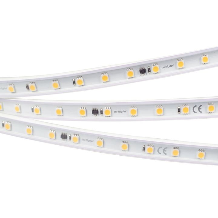 Светодиодная влагозащищенная лента Arlight 8W/m 54LED/m 5060SMD холодный белый 50M ARL-PV-B54-15.5mm 230V White6000 027056(2)
