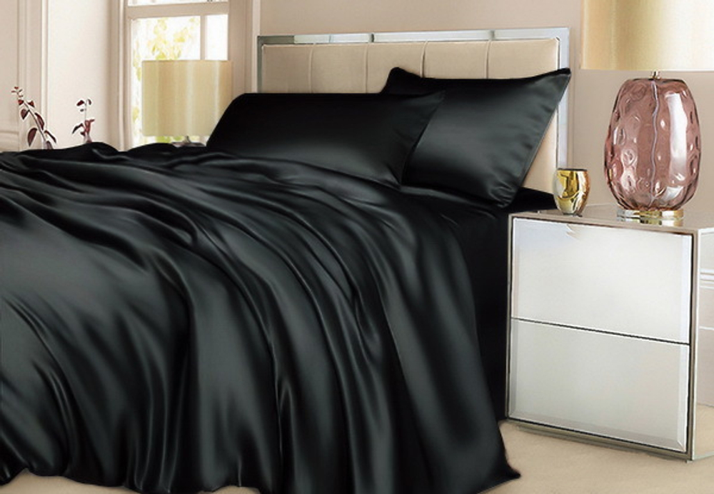 Постельное белье 2 спальное евро макси Luxe Dream Черный 0105EM