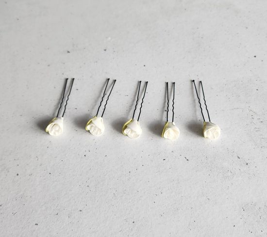 Набор шпилек "Розочки мини" латекс, 5 шт, белые