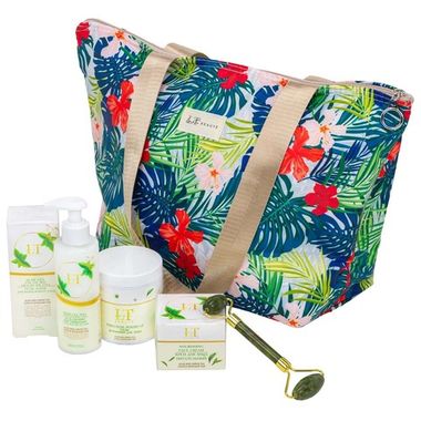 Набор Алоэ и Зеленый чай(термосумка LT-BS3.крем для лица.гель-алоэ для кожи вокруг глаз.гель-пилинг для умывания.ПЭДЫ демакияж.массажный ролик(зеленый La and Te beaute LT-24Bag