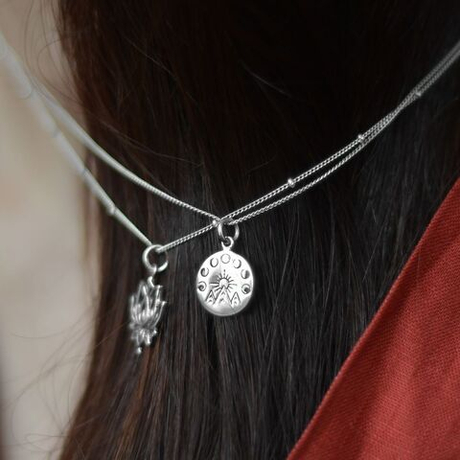 Подвеска ФАЗЫ ЛУНЫ с цепочкой, серебро