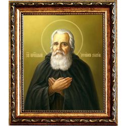 Иоанн Солунский (Фессалоникийский) преподобный. Икона на холсте.