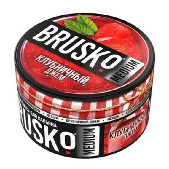 Бестабачная смесь для кальяна BRUSKO, 250 г, Клубничный джем, Medium (M)