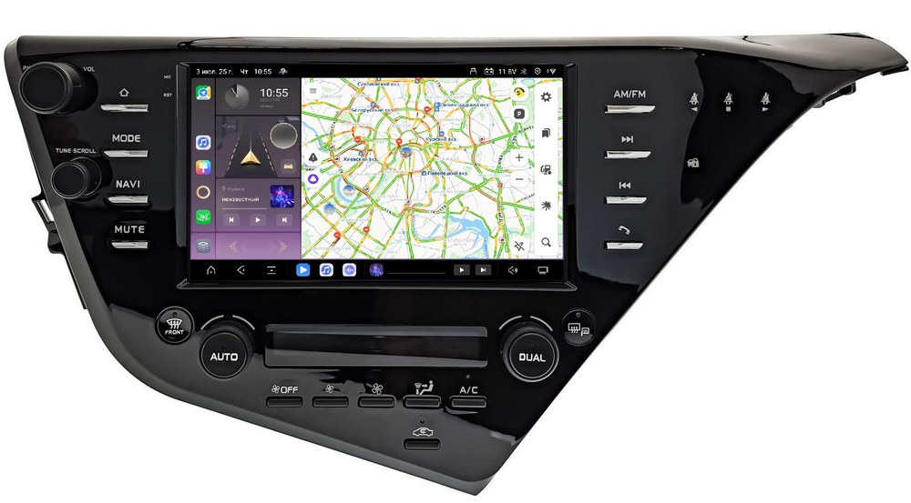 Магнитола для Toyota Camry 70 2017-2020 (c JBL и климатом на ШГУ) - Carmedia SF-9695 QLed+2K, Android 13, TS20, CarPlay, 4G SIM-слот