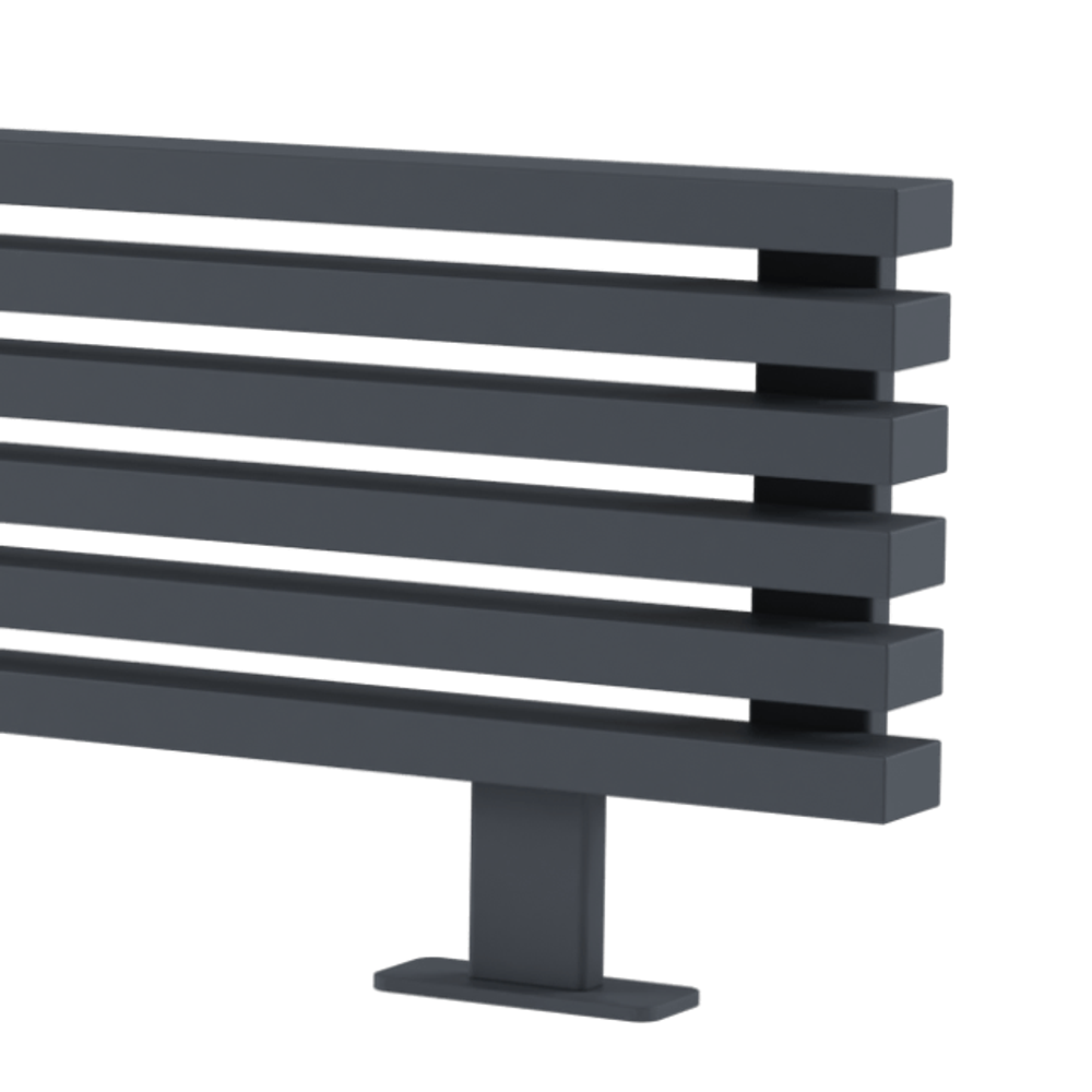 Радиатор WARMMET водяной напольный горизонтальный Luxe 60 HN (W) ГРАФИТ RAL7024