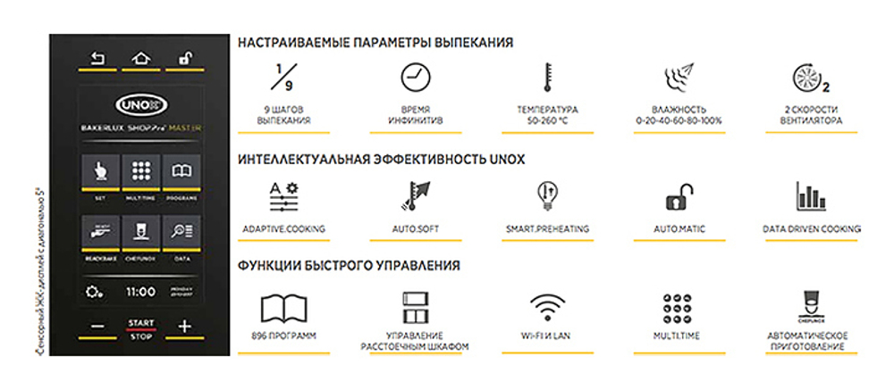 Печь конвекционная UNOX XEFT-04EU-EMRV без сливного отверстия