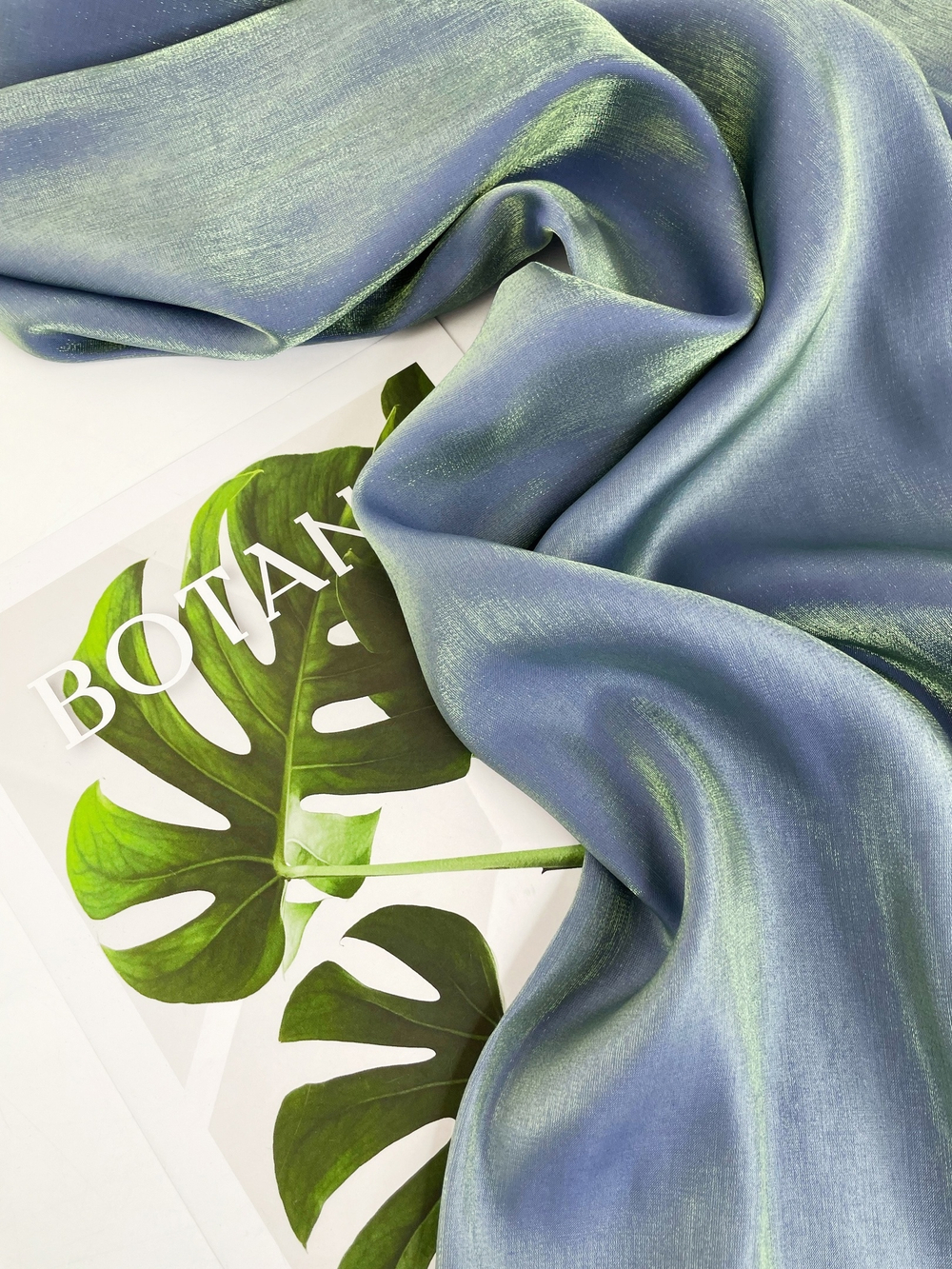 СЕРО-СИНИЙ С ЗЕЛЕНЫМ ОТЛИВОМ - Хрустальный шелк КЛАССИКА (1416 Маша)