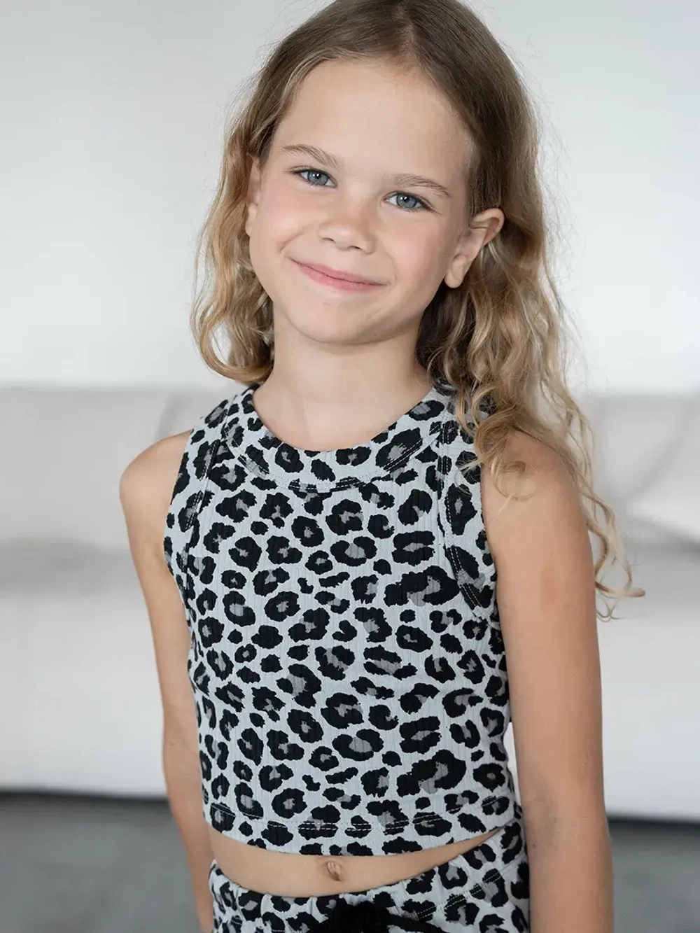 Летний кроп топ трикотажный детский