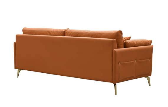 Трехместный диван Lucca 220 см, натуральная кожа цвета Camel