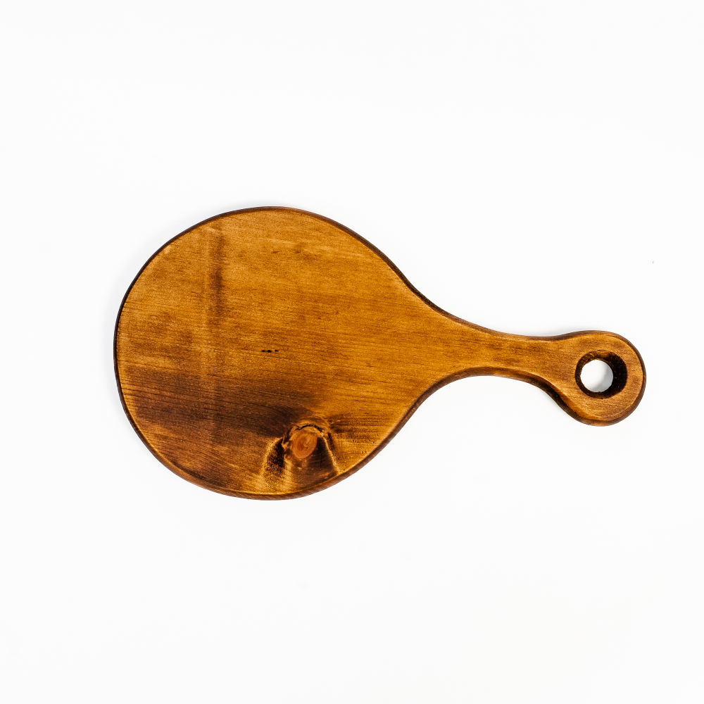 Деревянная разделочная доска из древесины сибирского кедра для мяса с гравировкой RD43