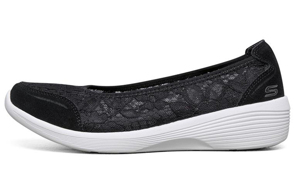 Skechers Arya low-cut one-step lazy shoes women's black and white