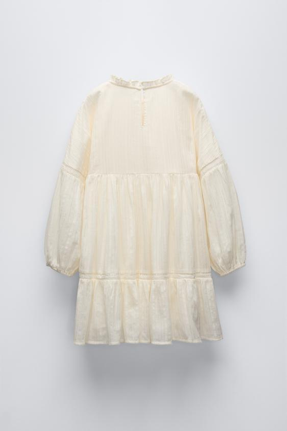 ZARA БЛЕСТЯЩЕЕ ПЛАТЬЕ С КРУЖЕВОМ, ЭКРЮ