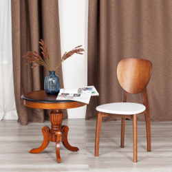 Стул DIAMANTE жесткое сидение бук, 42 х 42 х 85 см, коричневый / белый (Комплект из 2 шт.)