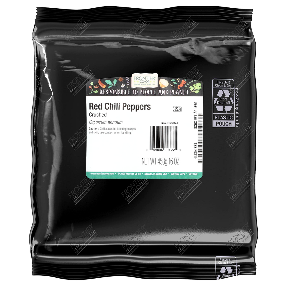 Frontier Co-op, красный перец чили, измельченный, 453 г (16 унций)