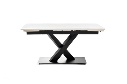 "Юпитер" стол интерьерный раздвижной обеденный из керамики, цвет белый глянцевый