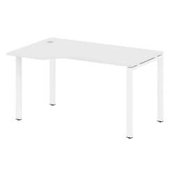 Metal System Стол криволинейный левый на П-образном м/к БП.СА-2 (L) Белый/Металл Белый 1400*900*750