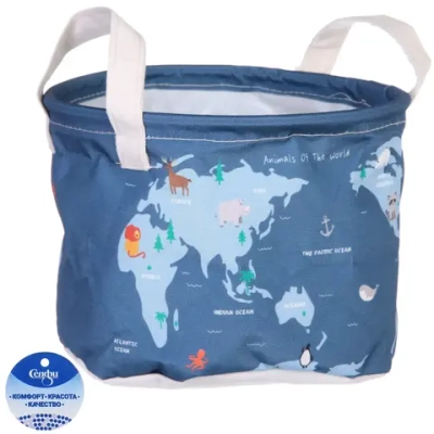 Корзинка для хранения с ручками «Карта мира», 20*15см (лейбл Селфи)