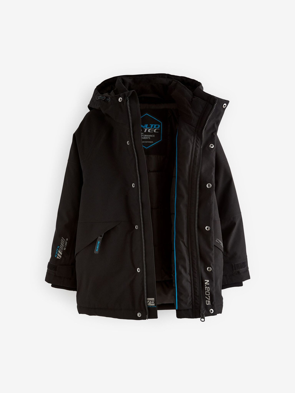 Куртка утепленная с капюшоном для мальчика Next Q78-661, Черный