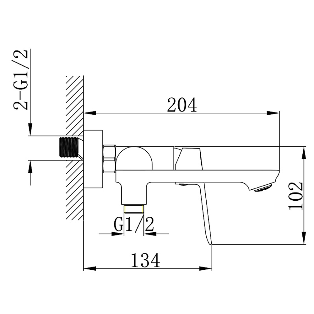 Cмеситель для ванны Azario Alanti с ручным душем, керамический картридж, шланг 150 см, сатин (AZ-K3032BN)
