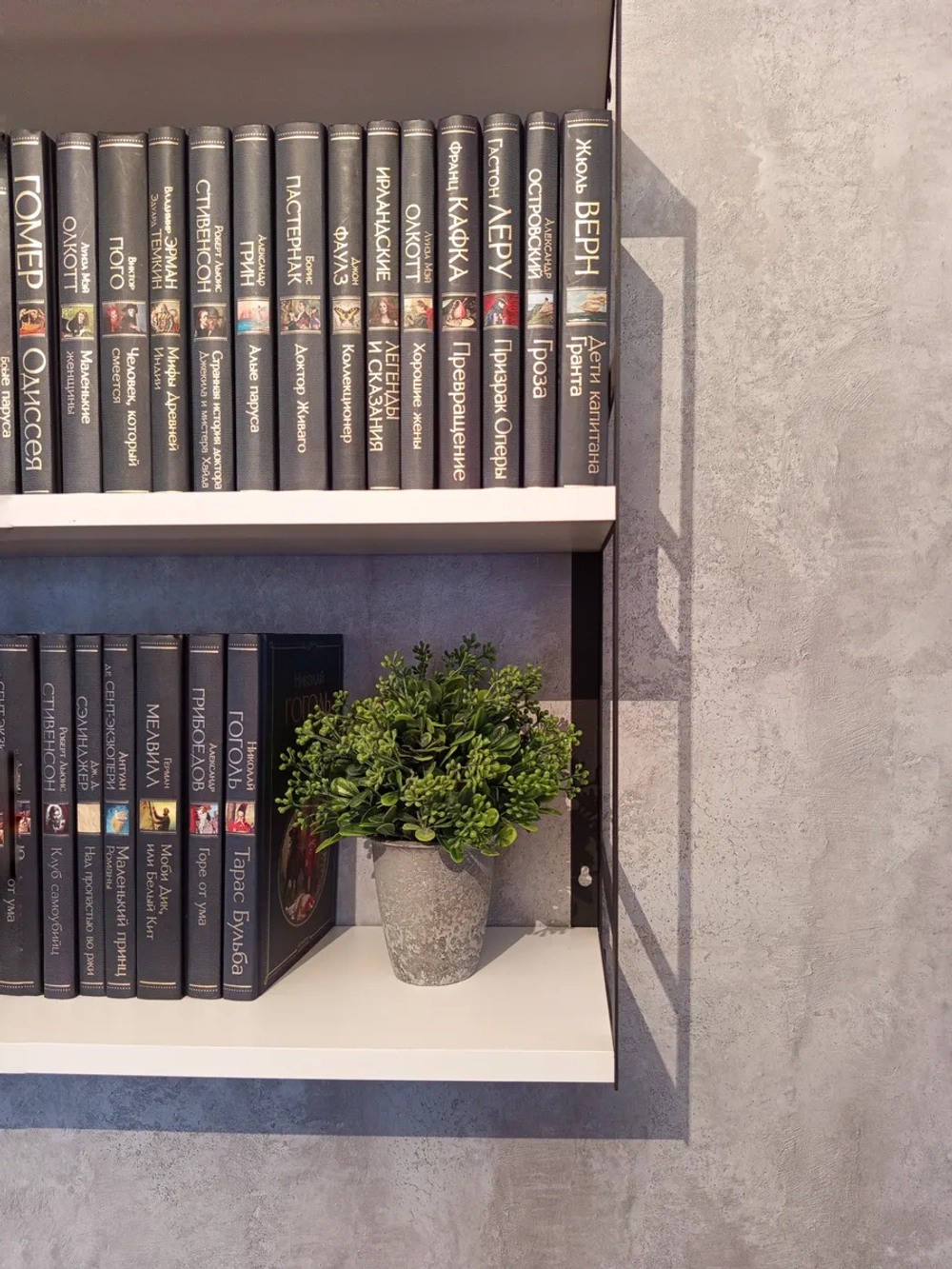 Полка настенная книжная тройная лофт Белая