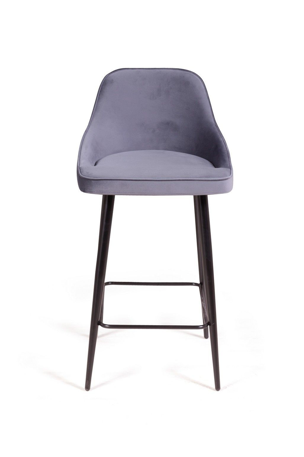 Стул полубарный Neo ромб, бархат серый 27