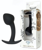 Черная анальная втулка Curved - 9 см. (Цвет: черный)