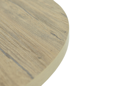 Стол Аврора Рига D950,Дуб Сильверджек Ореховый, Поненте/Чёрный