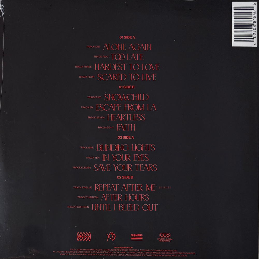 Виниловая пластинка The Weeknd - After Hours 2LP
