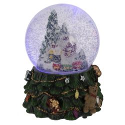 GAEM Фигурка декор в стекл шаре "Домики" (подсв, муз, вьюга, AAAх3 н/п), D 9.5 см, L11,5 W11,5 H15,5 см