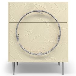 Комод Арт Колор с 3-мя ящиками leaves Стайл Сильвер Серый шелк