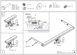Фаркоп оцинкованный Galia M124A для Mazda 5 2005-2010, 2010-2015(паспорт и сертификат в комплекте)(без электрики)