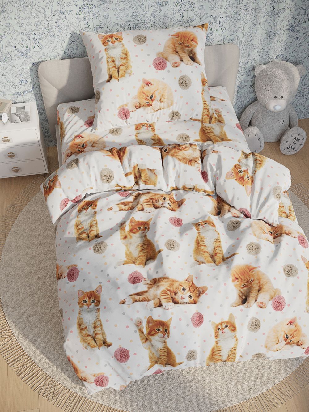 Простынь  перкаль Сказка "Котята" 150x215 см
