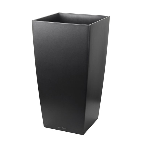 Кашпо Lechuza "Cubico charcoal metallic" (пластик), 40x40xH75 см