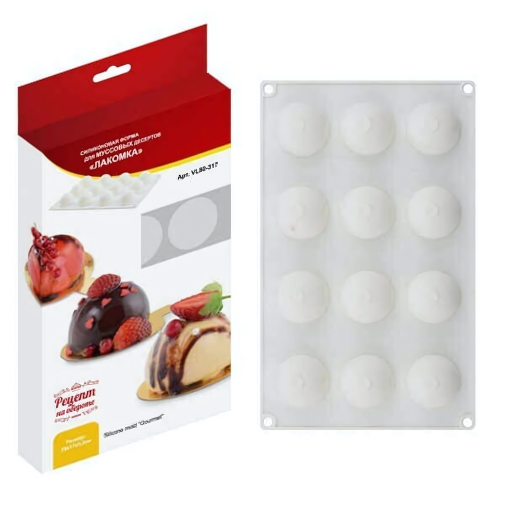 Силиконовая форма для муссовых десертов «Лакомка» 29*17*3,2см.