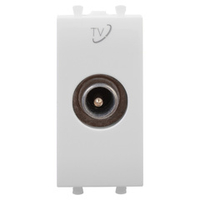 Розетка TV проходная модульная, "Avanti", "Белое облако", 1 модуль