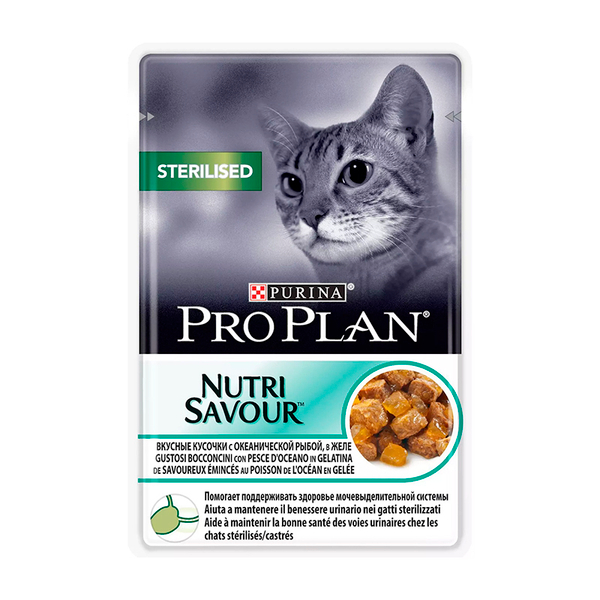 Влажный корм Pro Plan Sterilised рыба в желе для взр. стерилизов. кошек и кастриров котов 85 г
