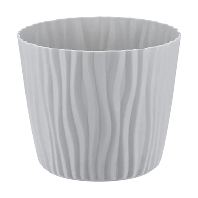 Кашпо ВОЛНА D160мм 2л с вкладышем Серый (комплект 12 шт)