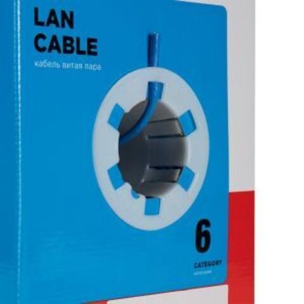 REXANT Кабель витая пара U/UTP, категория 6, PVC, 23AWG, внутренний, синий, 305 м