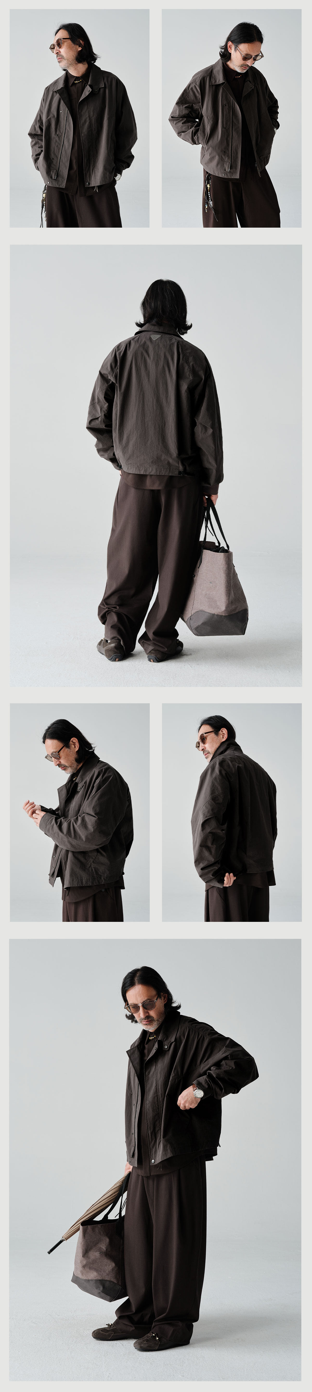 Куртка Nothomme Blue Spring Slightly Wrinkled Cotton-Nylon Blend Cargo Turn-Down Collar Jacket