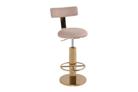 Стул барный Ist Casa Вивиан, светло-серый, глянцевое золото