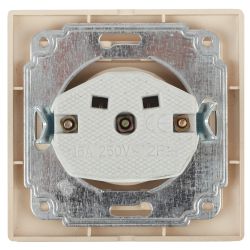 Розетка Intro Plano 1-201-04 без заземления 2P 16А-250В IP20 СУ шампань | Intro
