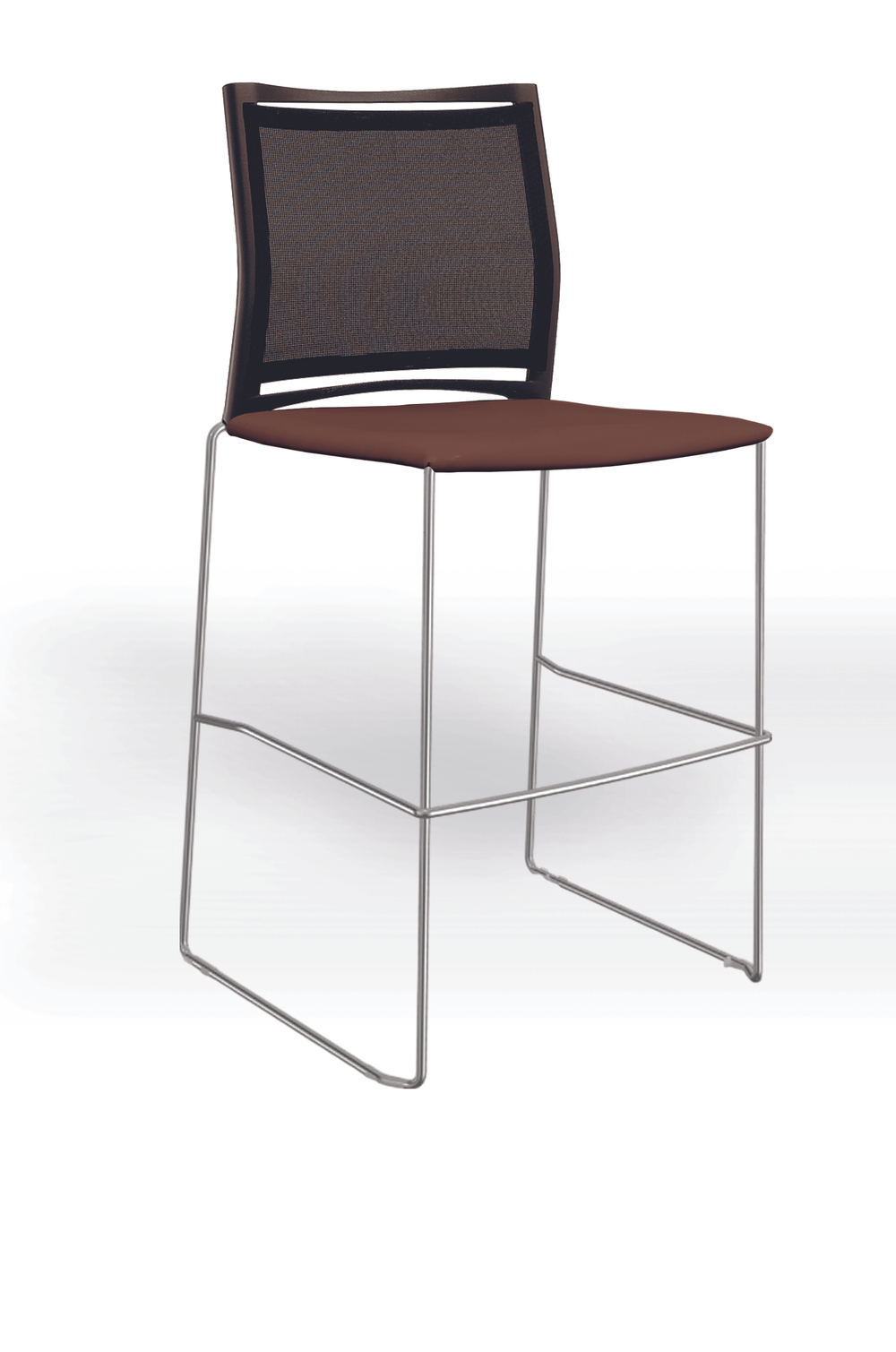 Web стул на полозьях кухонный/барный со спинкой-сеткой