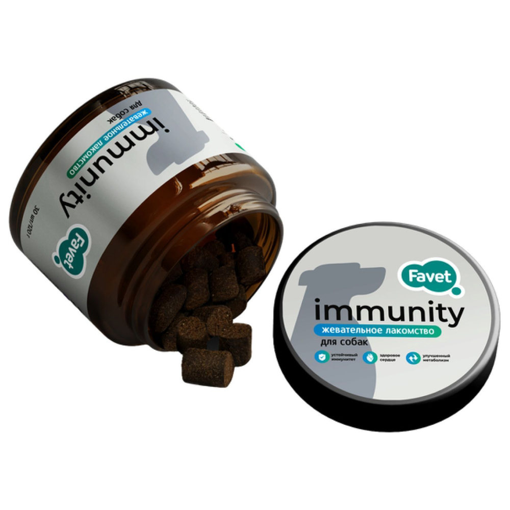 FAVET Функциональное лакомство FERRUMACTIVE SOFT CHEWS для иммунитета для собак, 120г