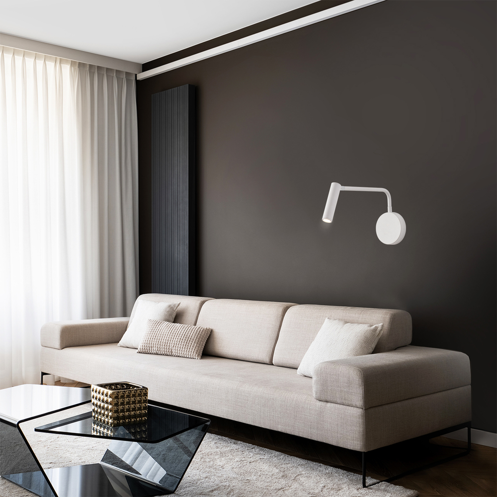 Настенный светодиодный светильник 4Вт, 200лм, 3000K, Ra>80, металл, белый