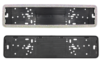 Рамка под номер пластик Черная защелка со СТРАЗАМИ - Градиент (уп2шт) RAMKA-DIAMOND-RAINBOW