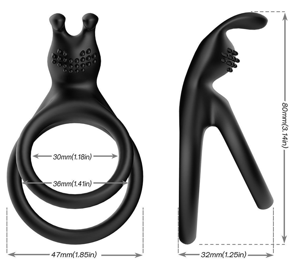 Черное эрекционное кольцо с подхватом мошонки (Цвет: черный)